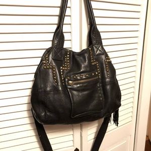 Carla Mancini Black Leather Handbag/Satchel